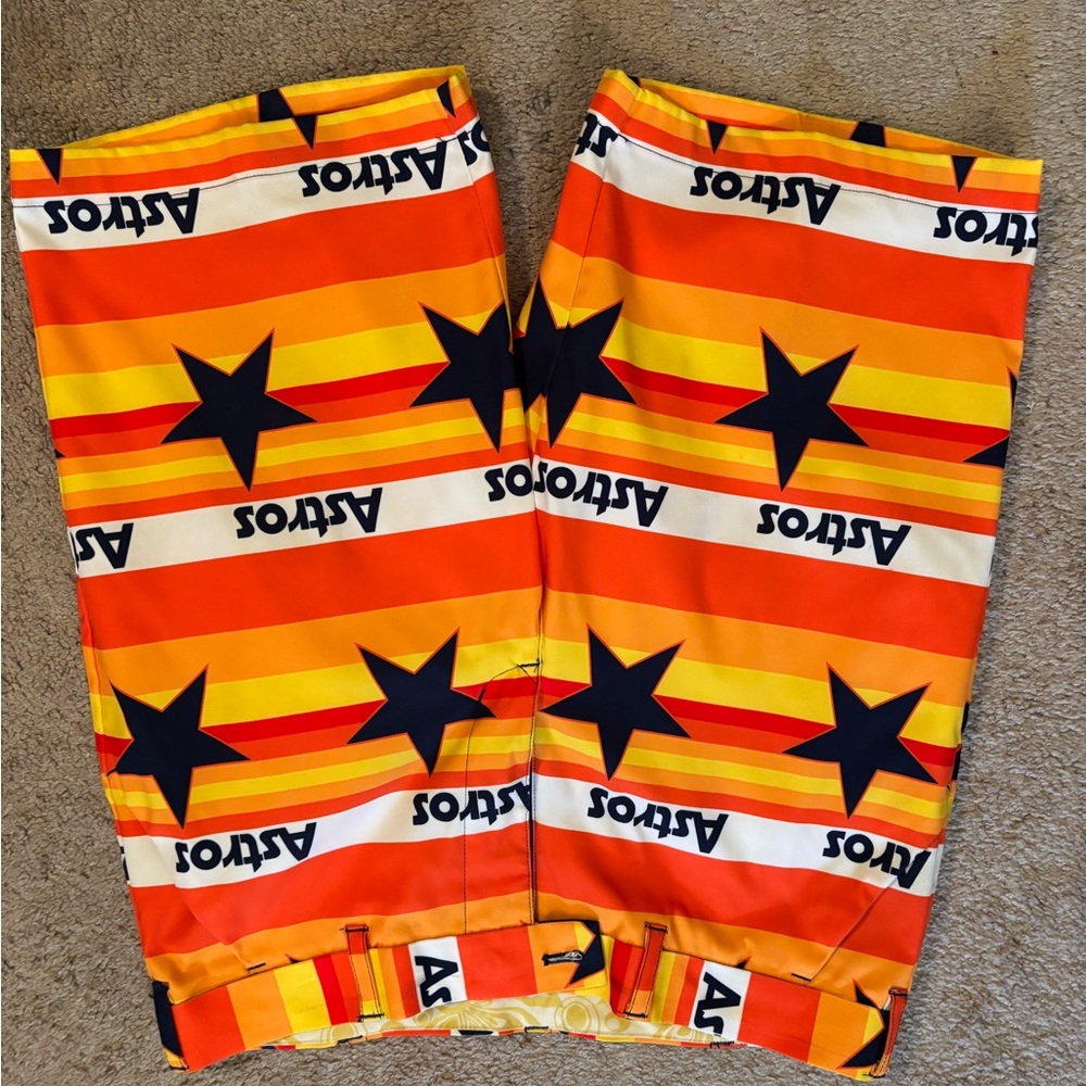 Astros Orange and Yellow Men's Shorts